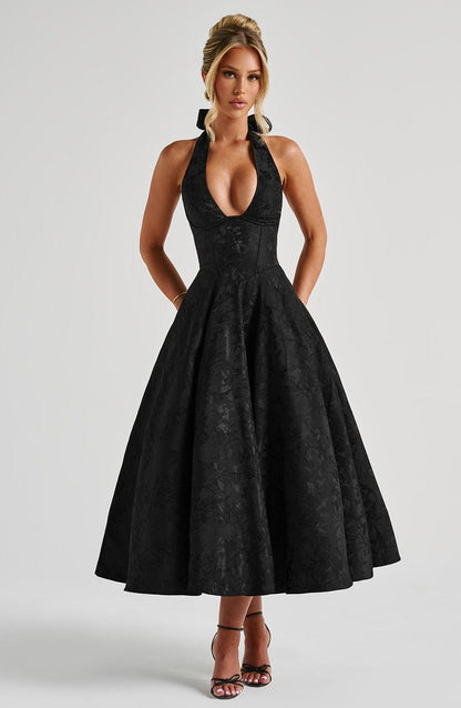 Robe mi-longue Effie - Noir