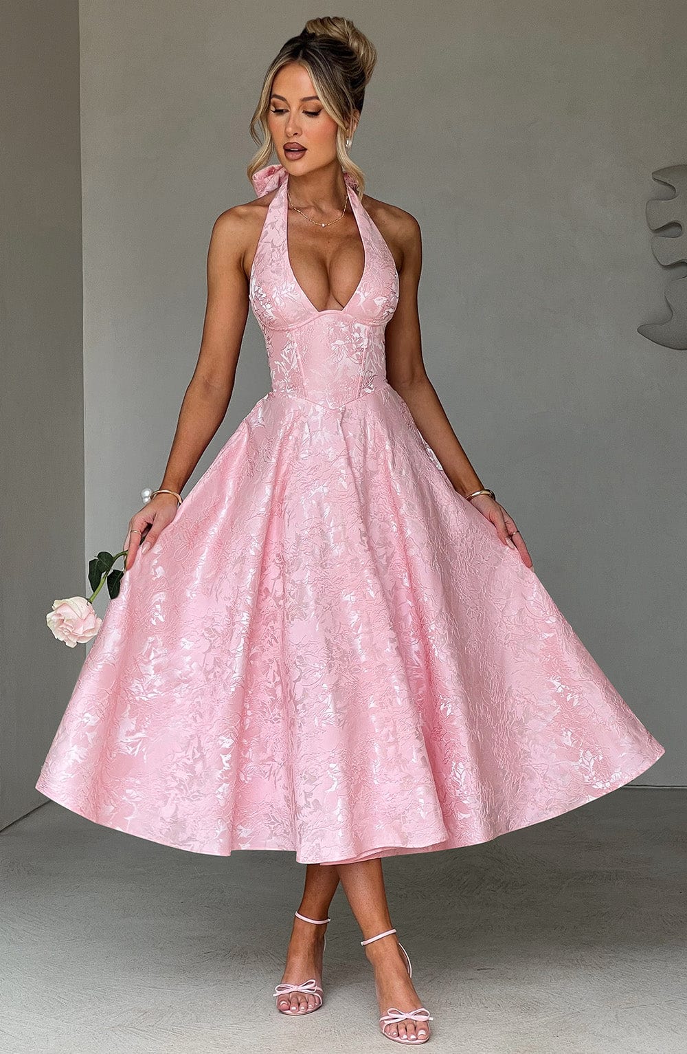 Robe mi-longue Effie - Blush