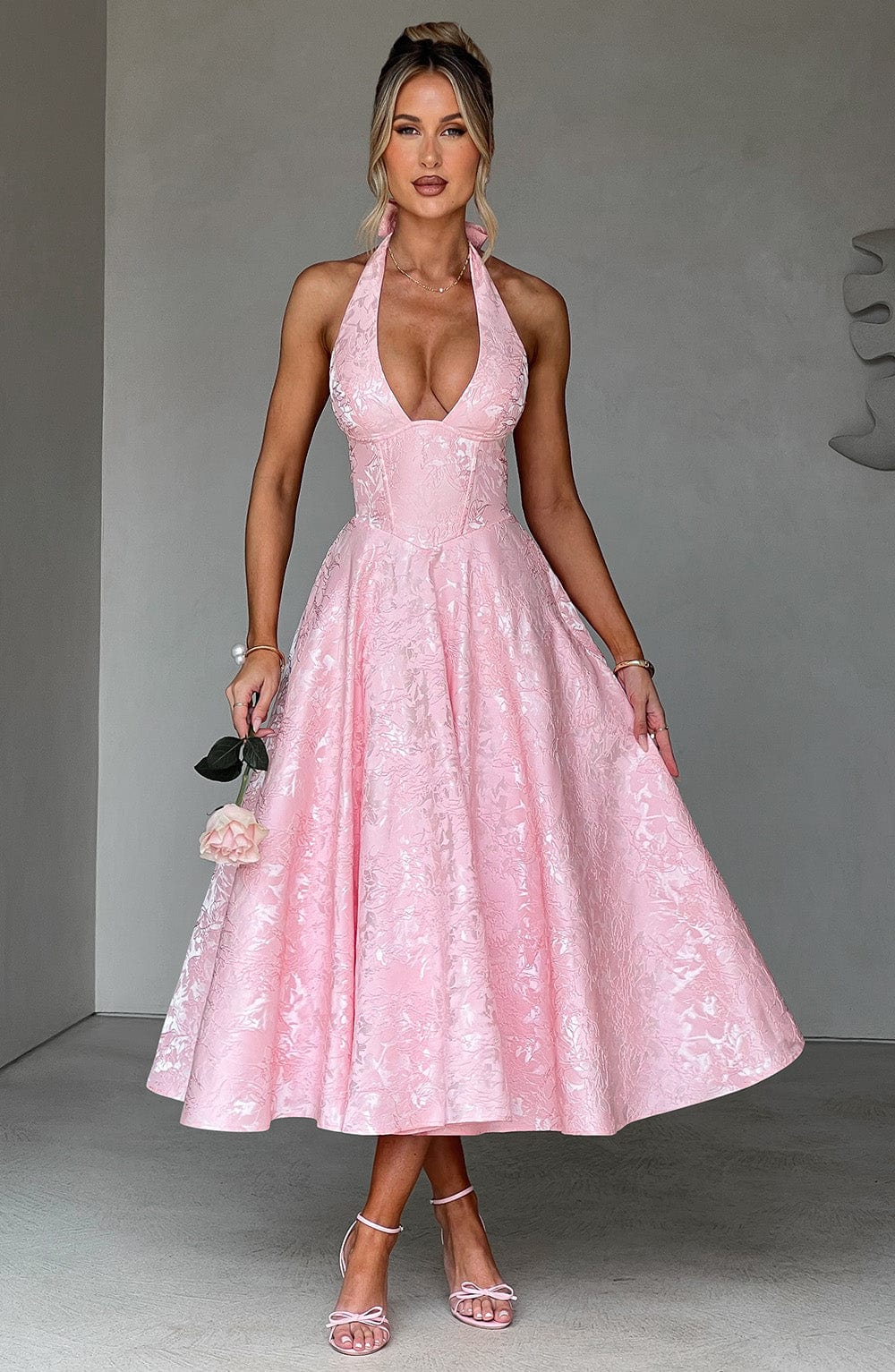 Robe mi-longue Effie - Blush