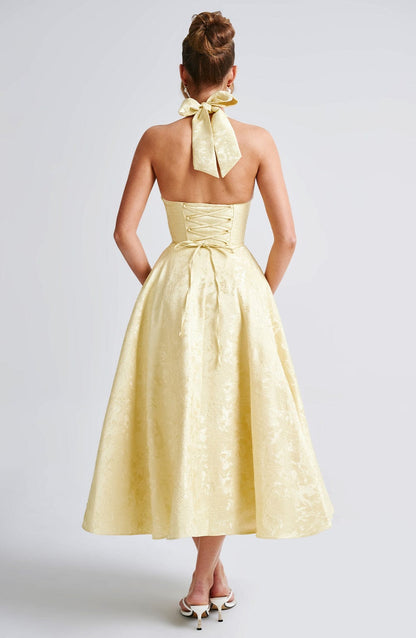 Effie Midi Dress - Lemon