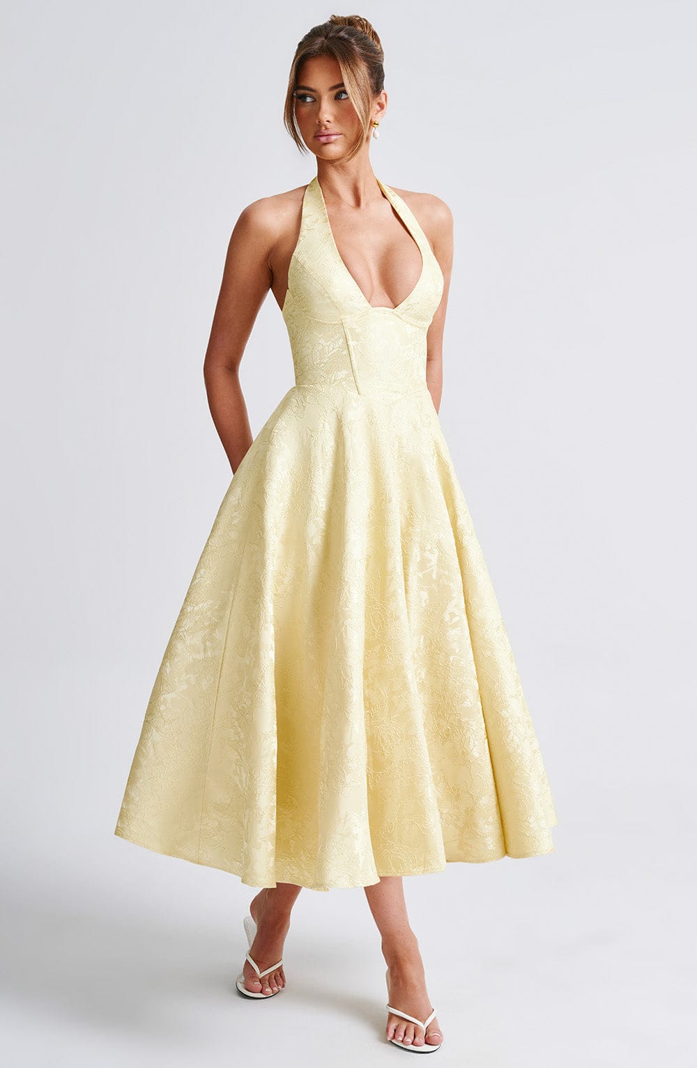 Robe mi-longue Effie - Citron