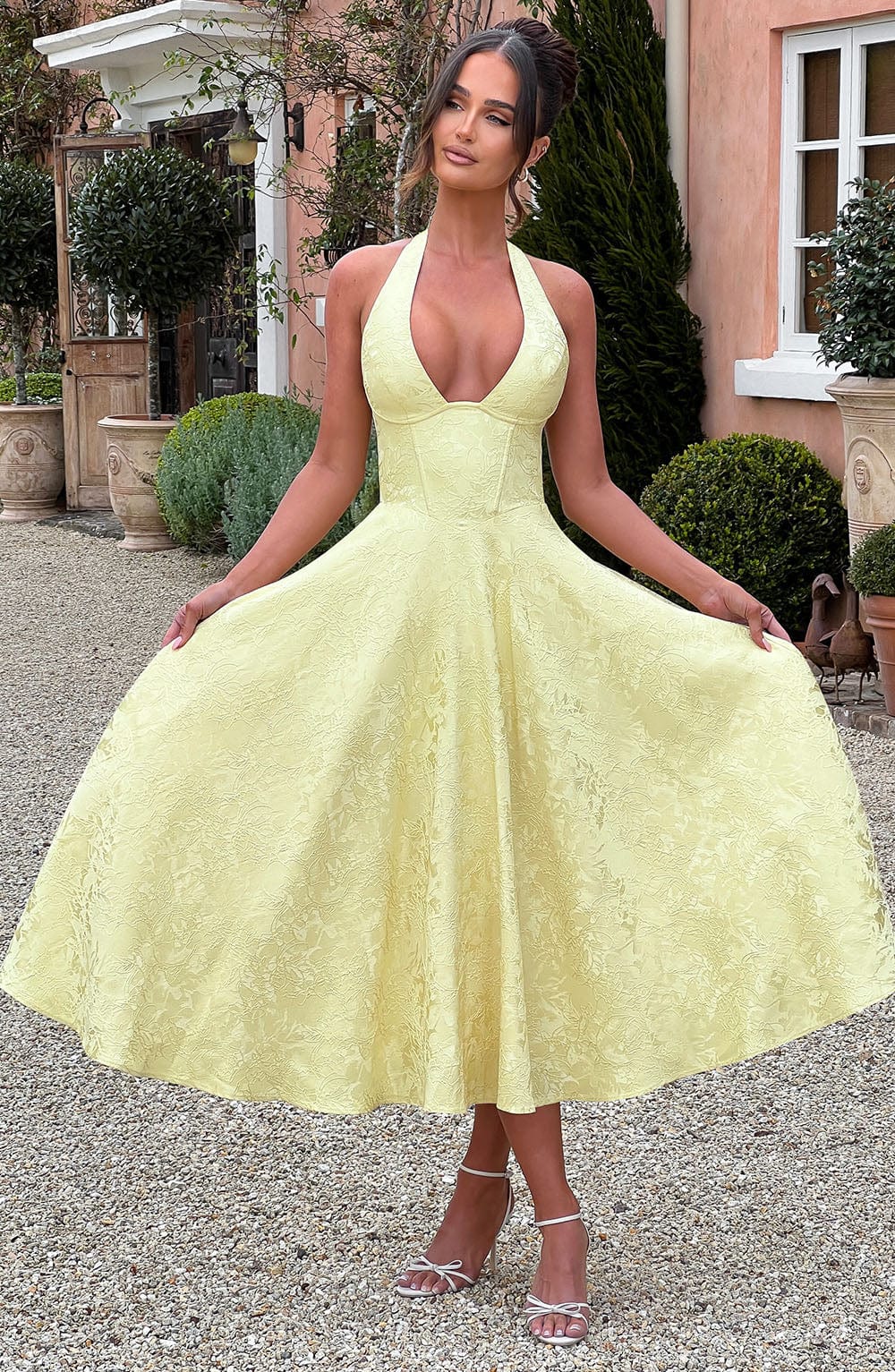 Robe mi-longue Effie - Citron