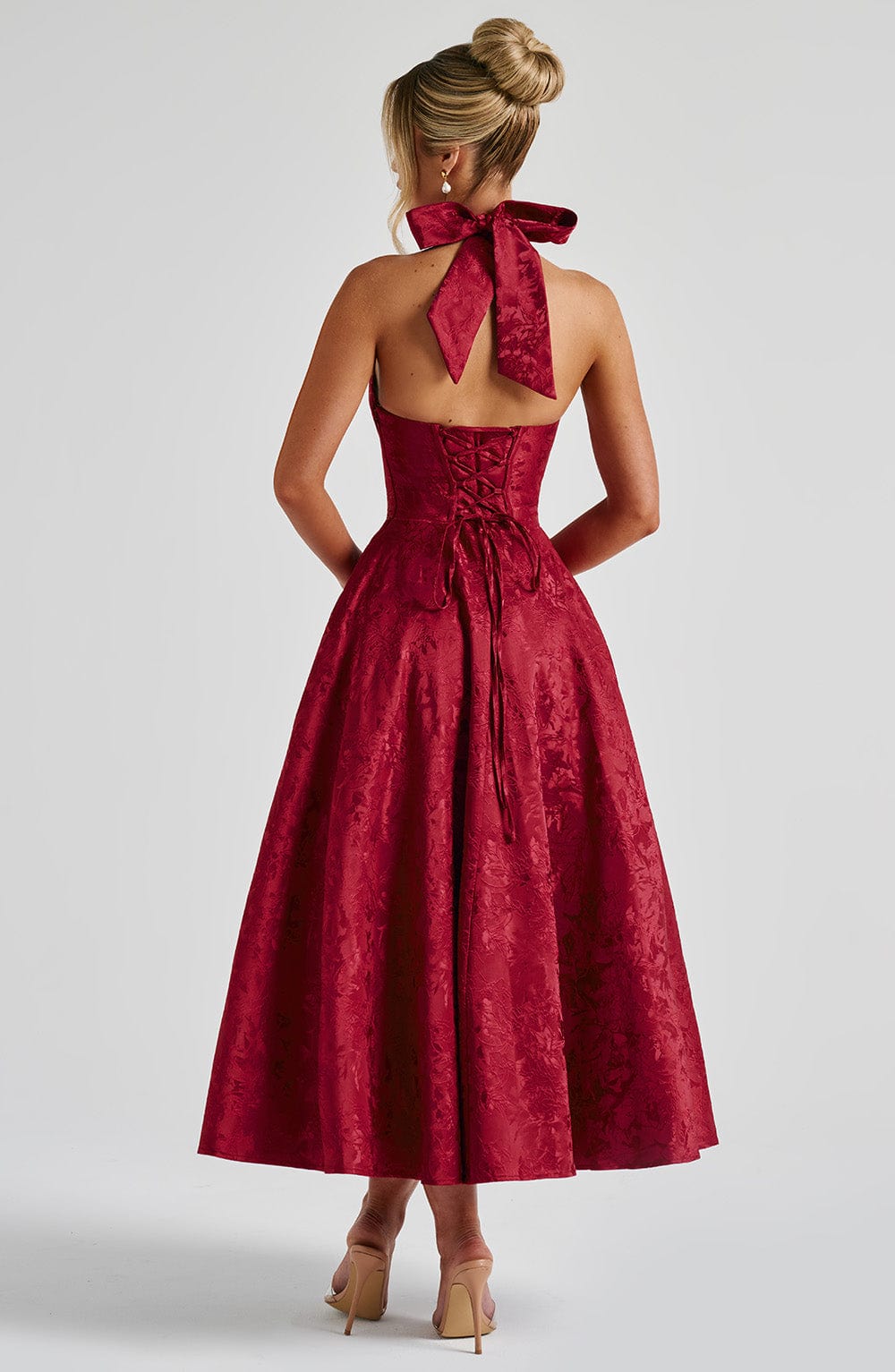 Robe mi-longue Effie - Rouge