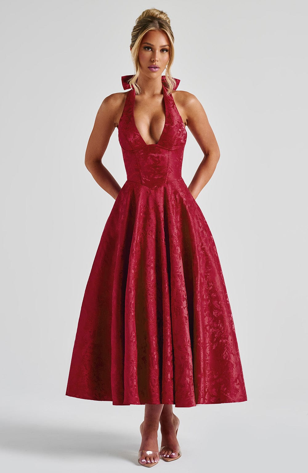 Robe mi-longue Effie - Rouge