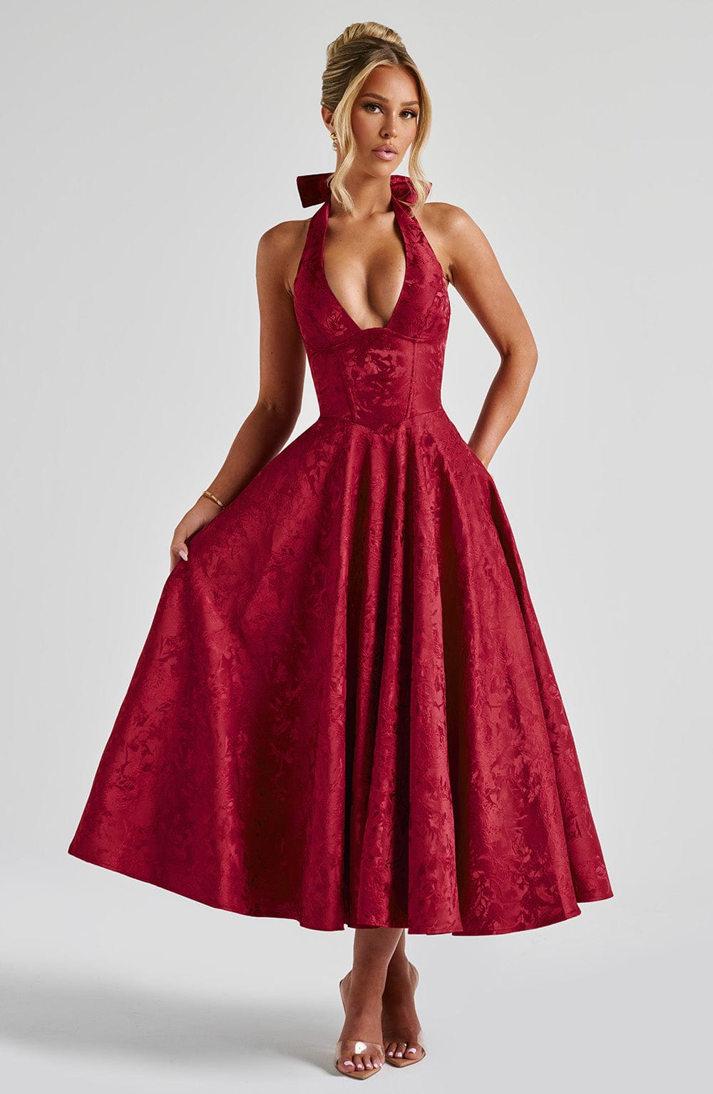 Robe mi-longue Effie - Rouge