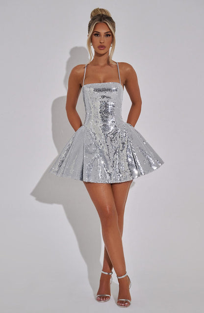 Electra Mini Dress - Silver