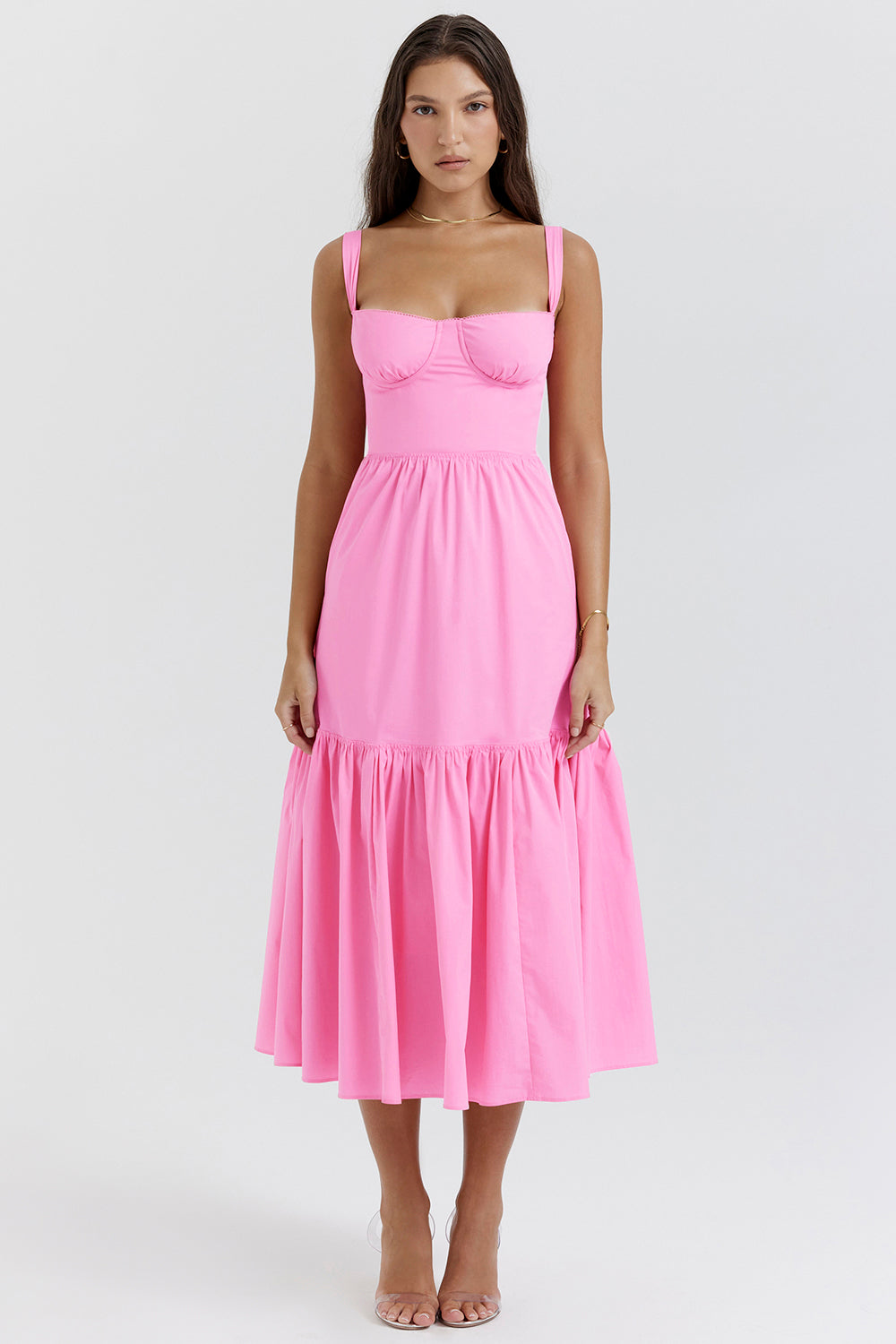 Coline Robe Mi-Longue Rose