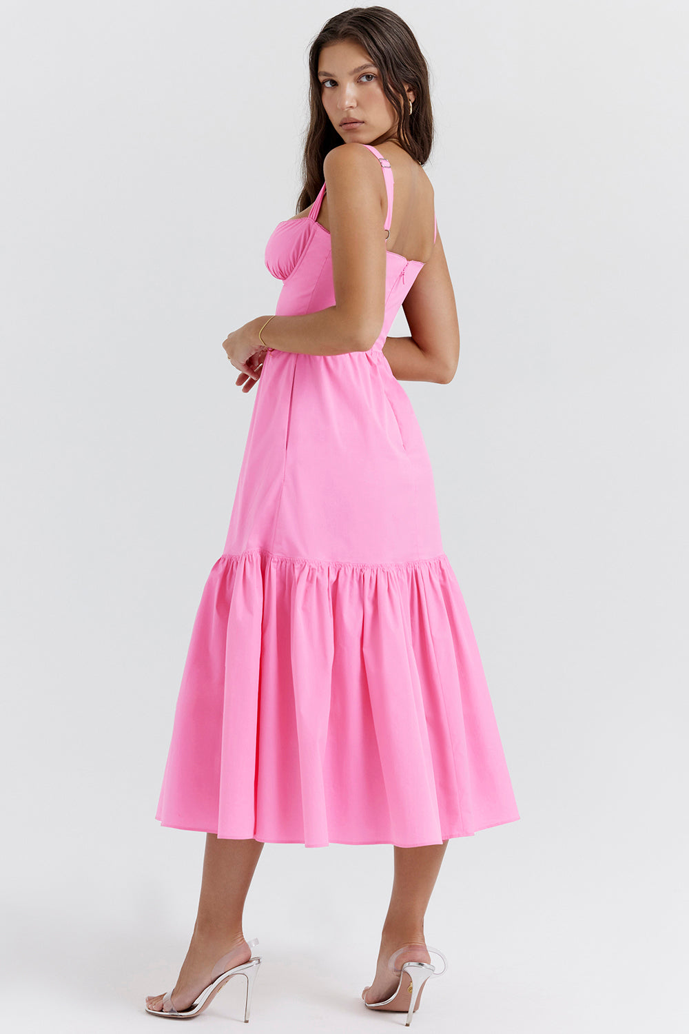 Coline Robe Mi-Longue Rose