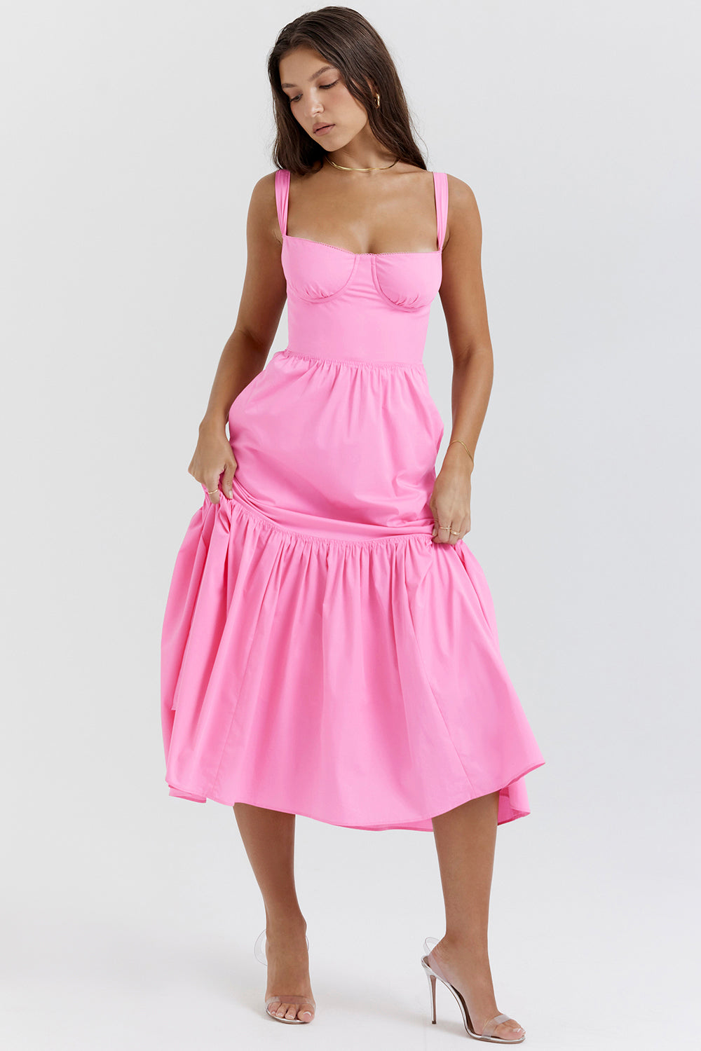 Coline Robe Mi-Longue Rose