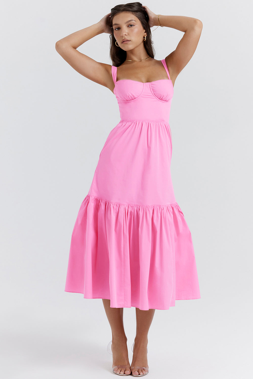 Coline Robe Mi-Longue Rose