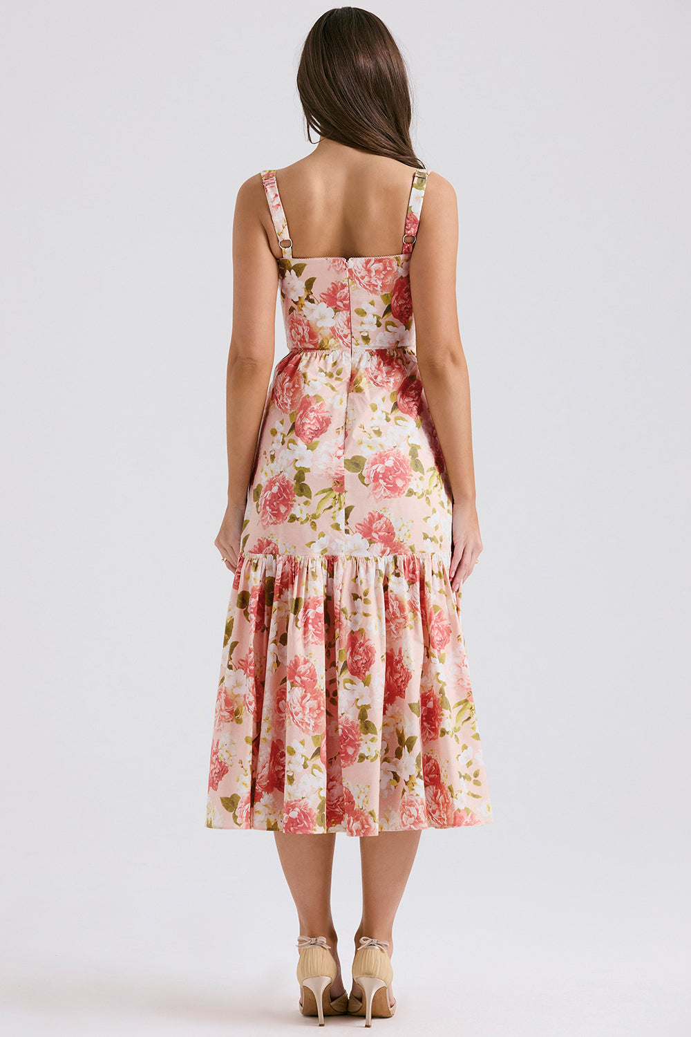 Coline Robe Mi-Longue Rose Pivoine