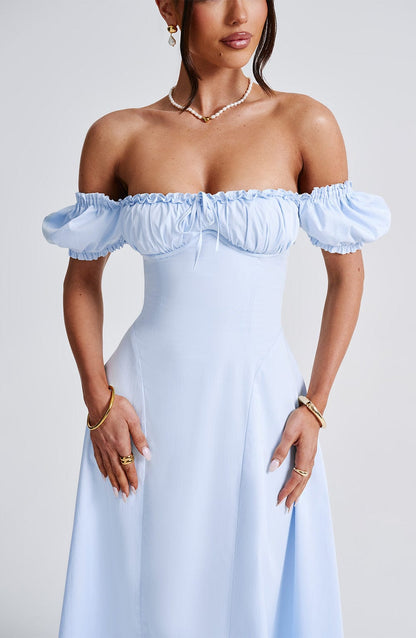 Robe mi-longue Elora - Bleu