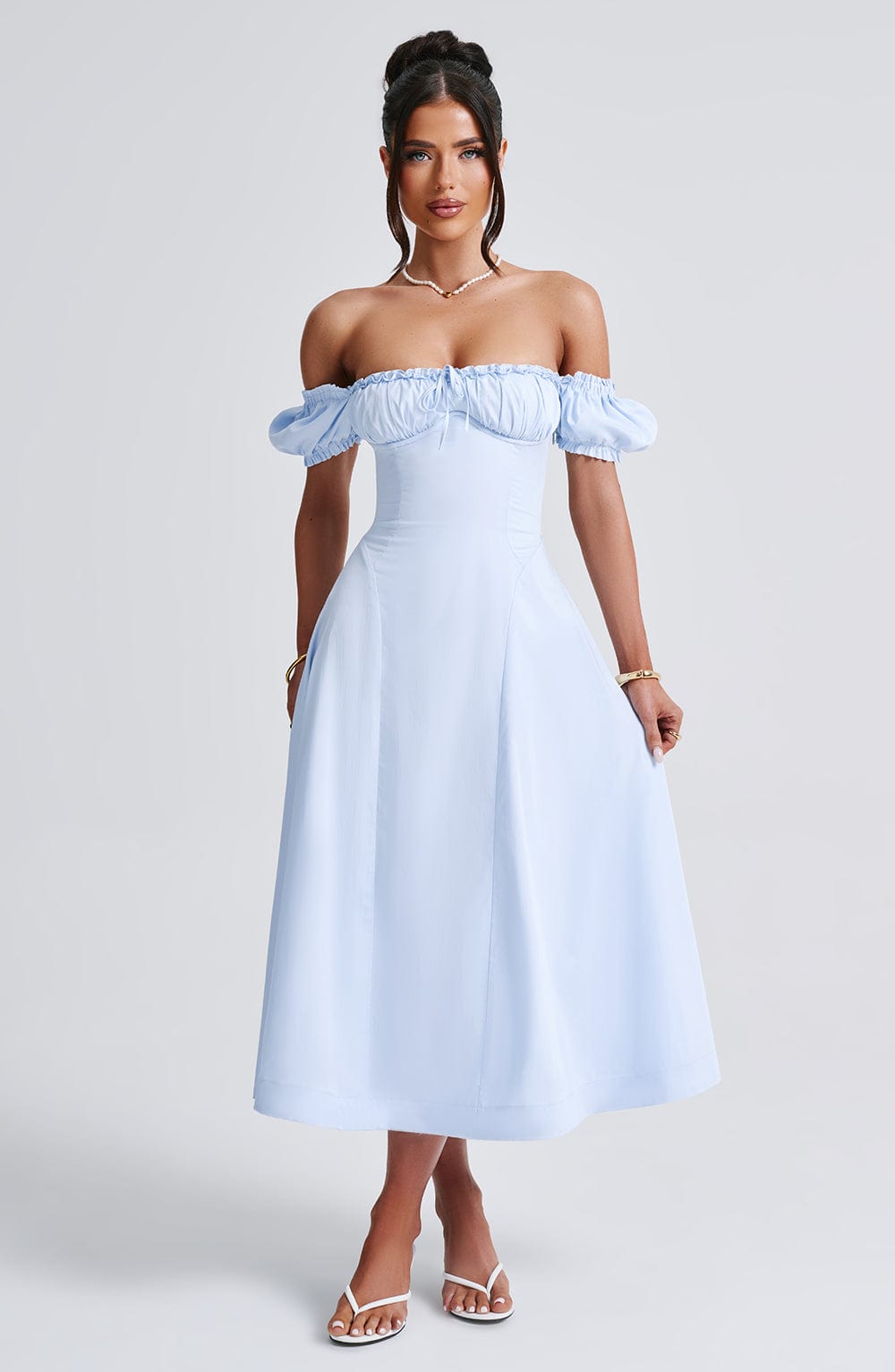 Robe mi-longue Elora - Bleu