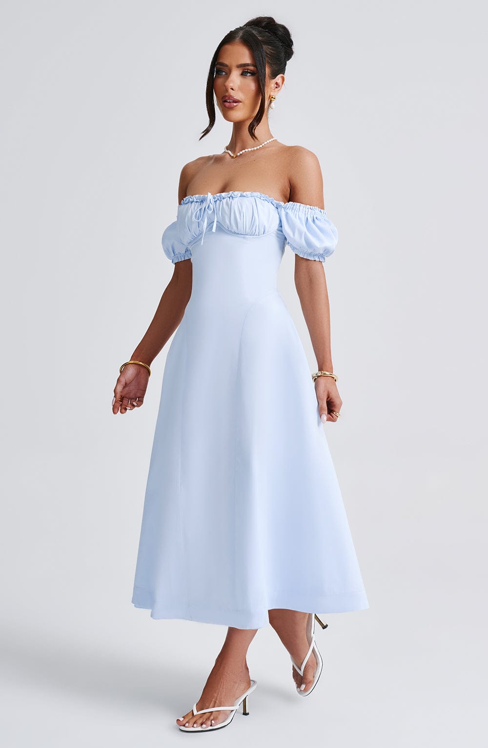 Robe mi-longue Elora - Bleu