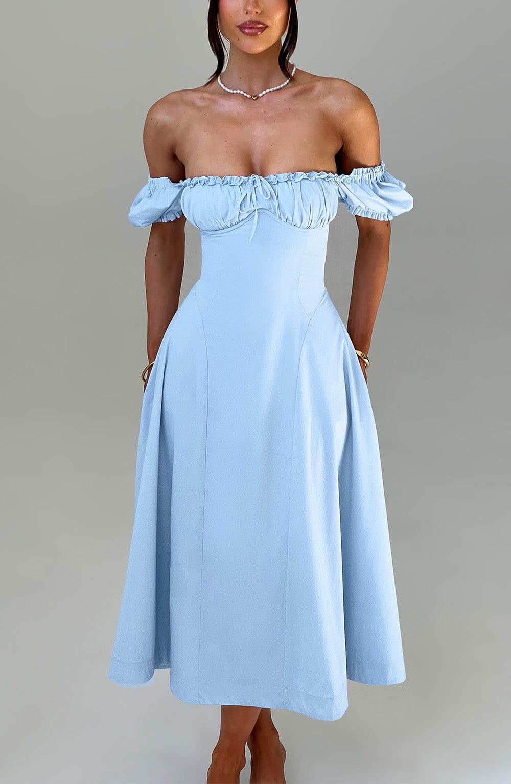 Robe mi-longue Elora - Bleu