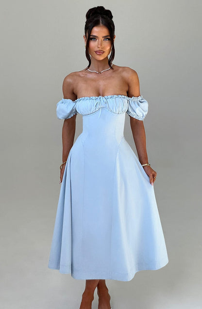 Robe mi-longue Elora - Bleu