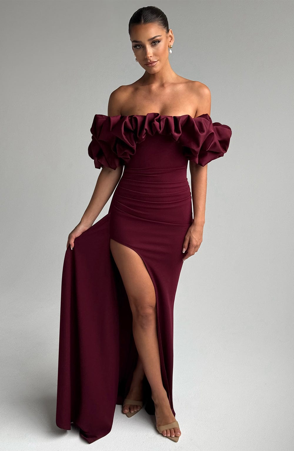 Robe longue Elsie - Laque cerise