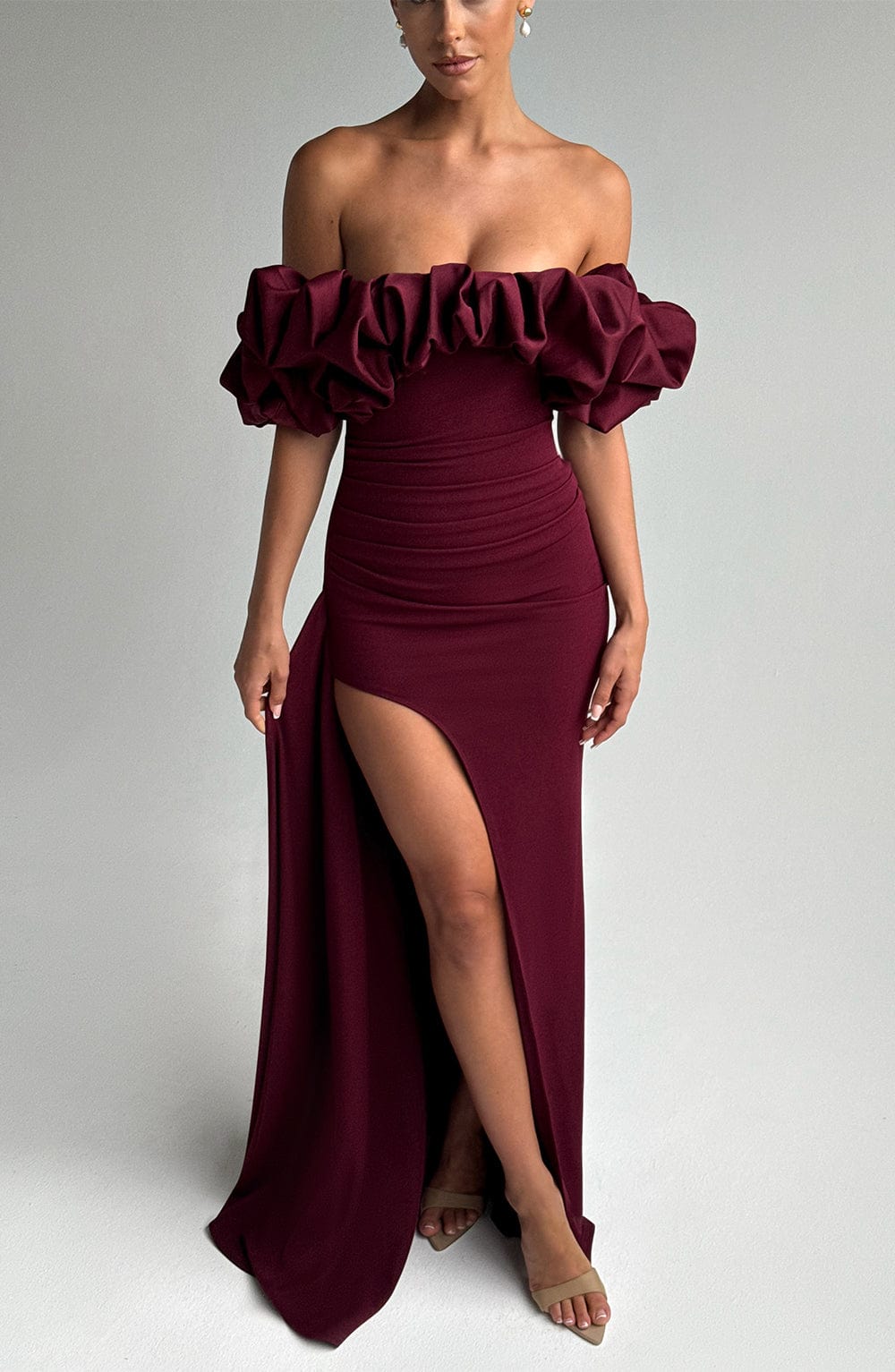 Robe longue Elsie - Laque cerise