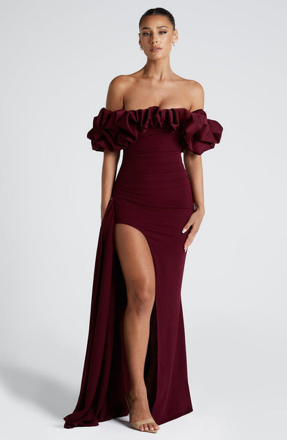 Robe longue Elsie - Laque cerise