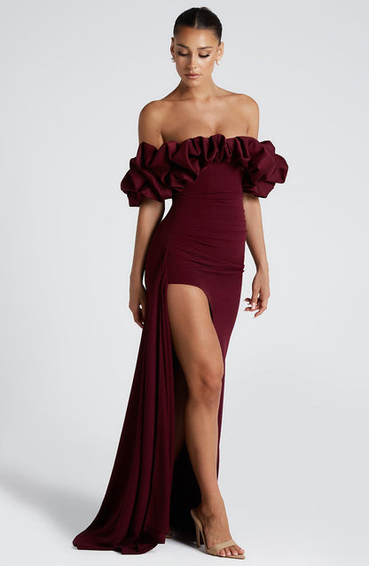 Robe longue Elsie - Laque cerise