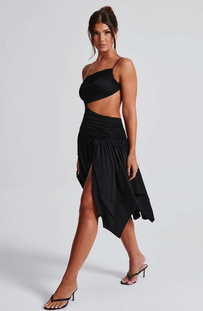 Robe mi-longue Emeline - Noir