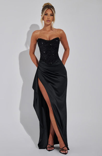 Robe longue Emrielle - Noir