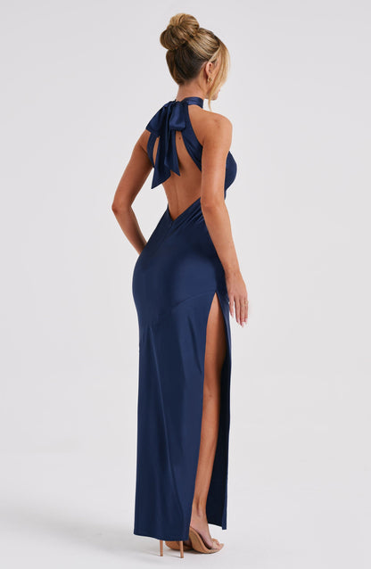 Robe longue Etta - Bleu marine