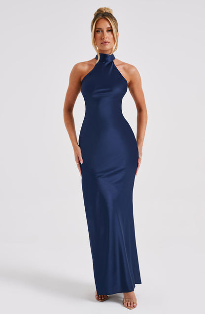 Robe longue Etta - Bleu marine