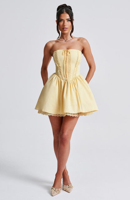 Robe courte Evie - Citron