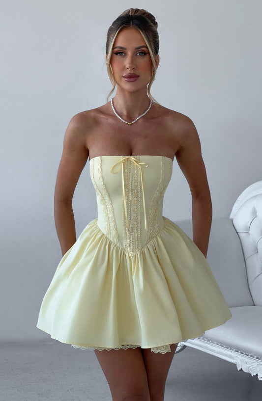 Robe courte Evie - Citron