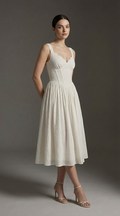 Althea Robe Mi-Longue - Ivoire