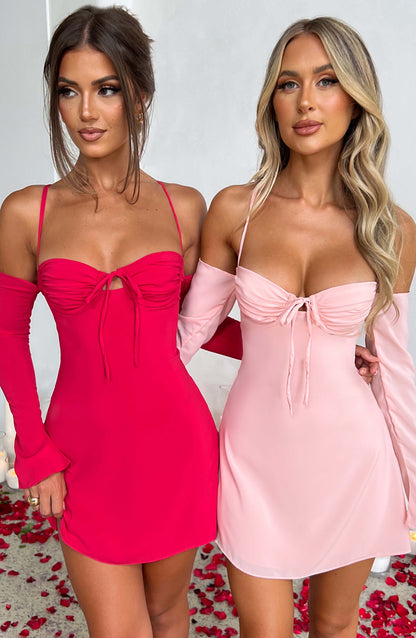 Robe courte Fiona - Blush