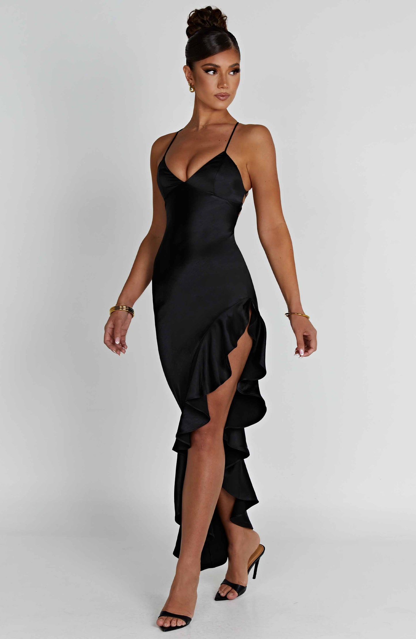 Robe mi-longue Flora - Noir