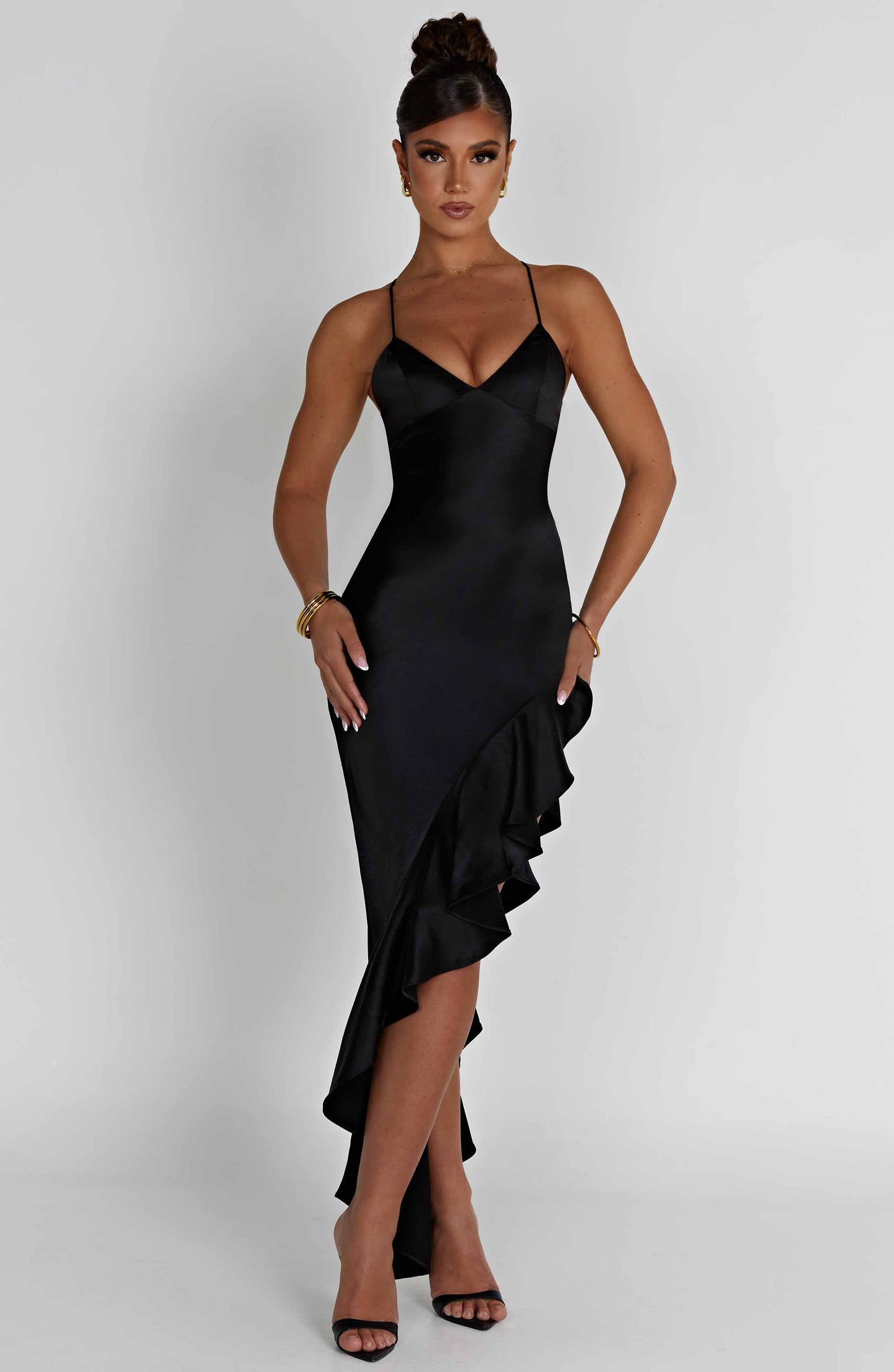 Robe mi-longue Flora - Noir