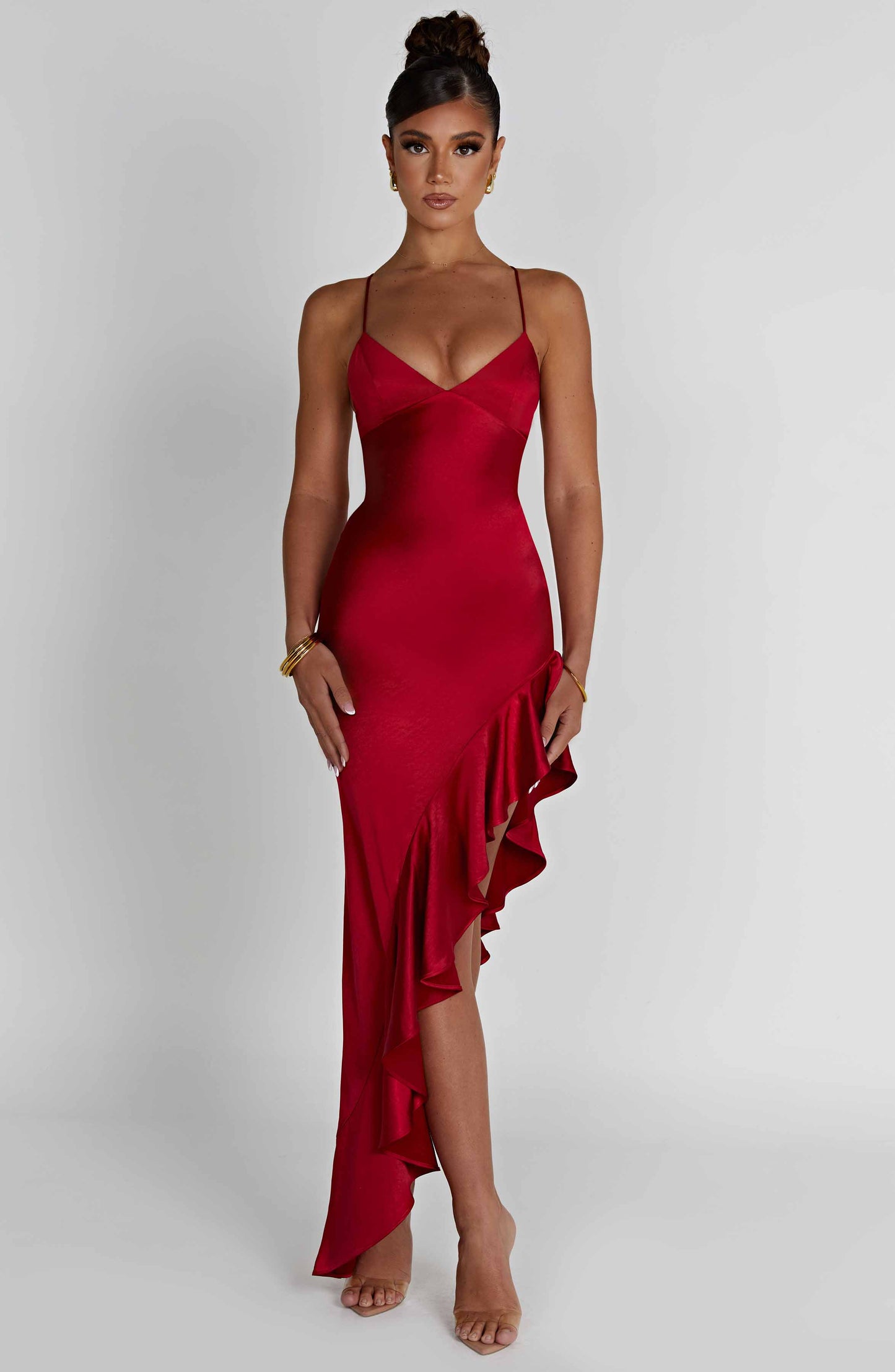 Robe mi-longue Flora - Rouge