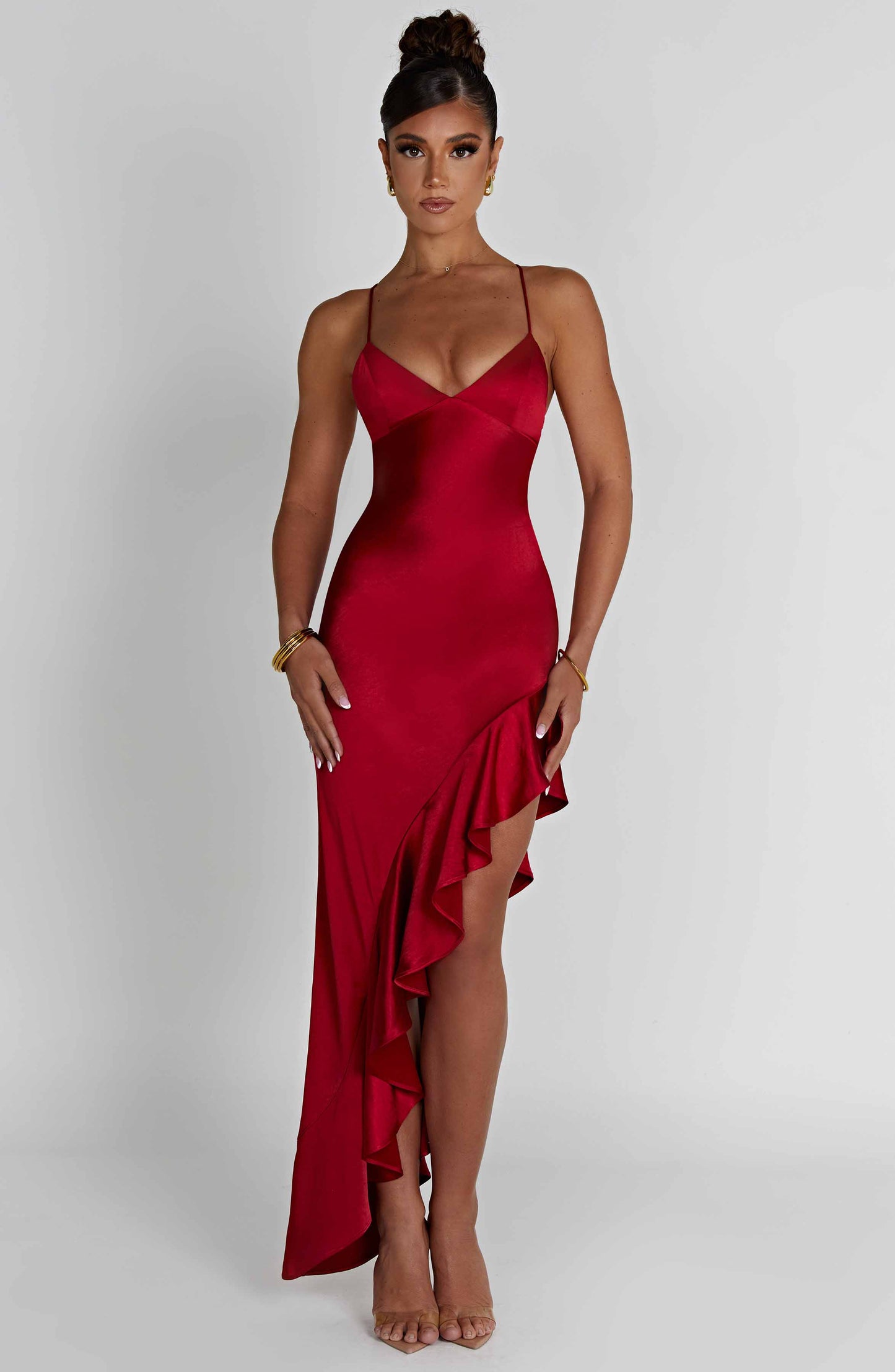 Robe mi-longue Flora - Rouge