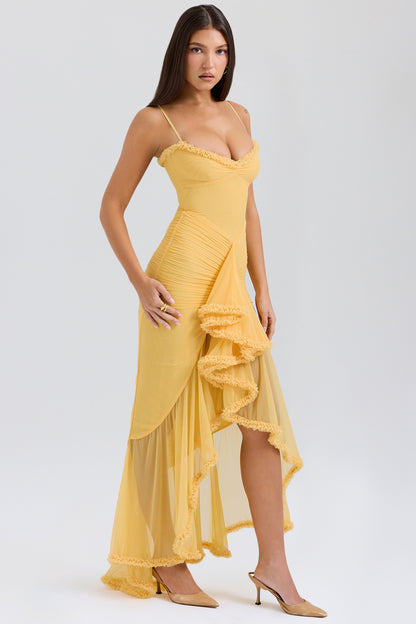 Éléonore Robe Longue Abricot