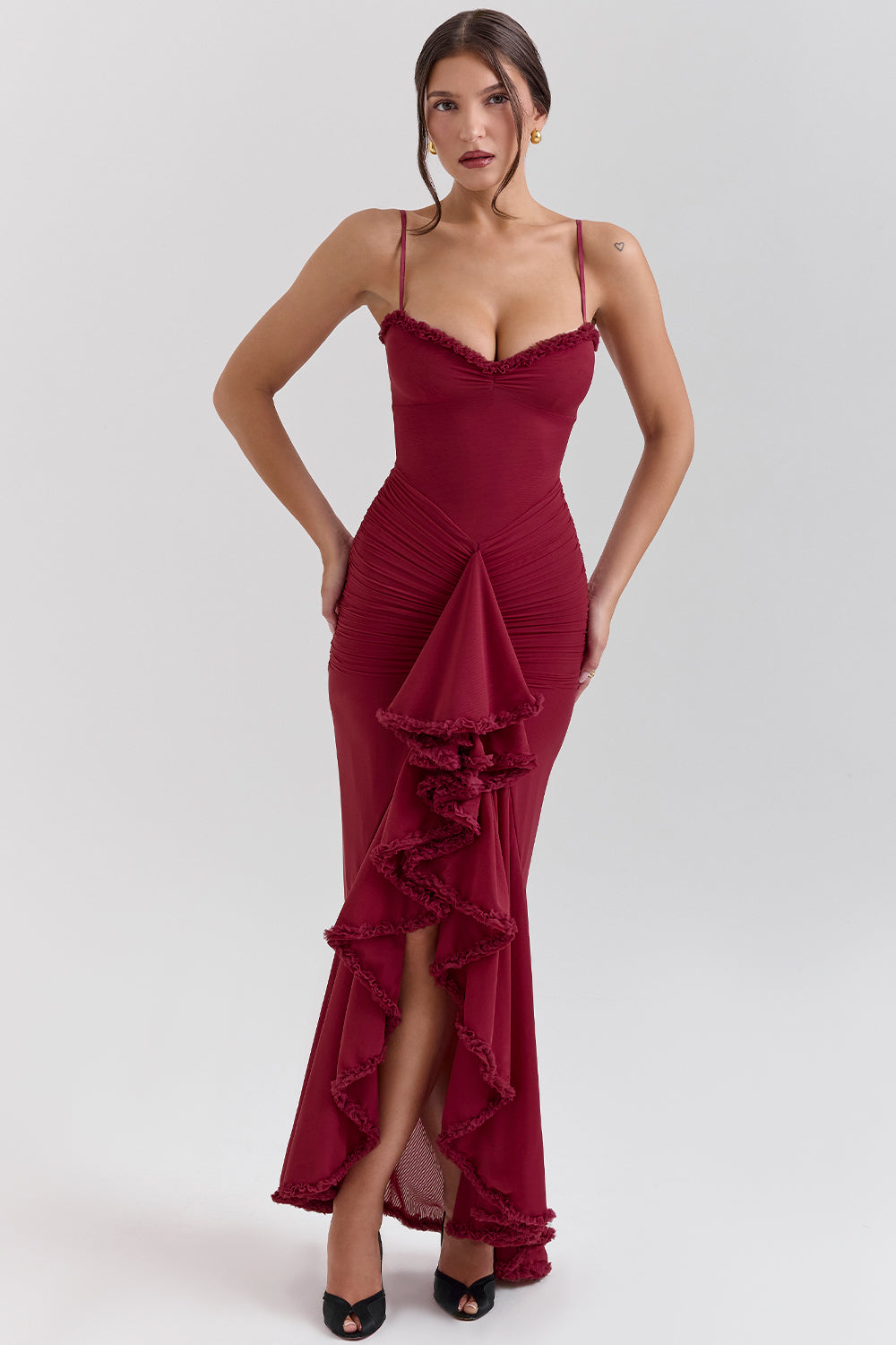 Éléonore Robe Longue Bordeaux