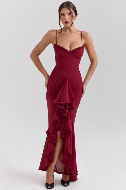 Éléonore Robe Longue Bordeaux