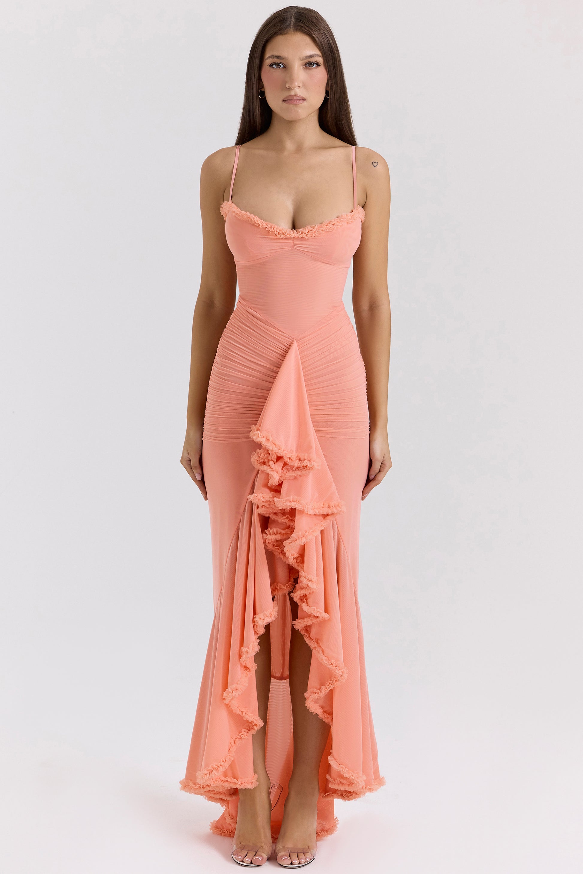 Éléonore Robe Longue Pêche