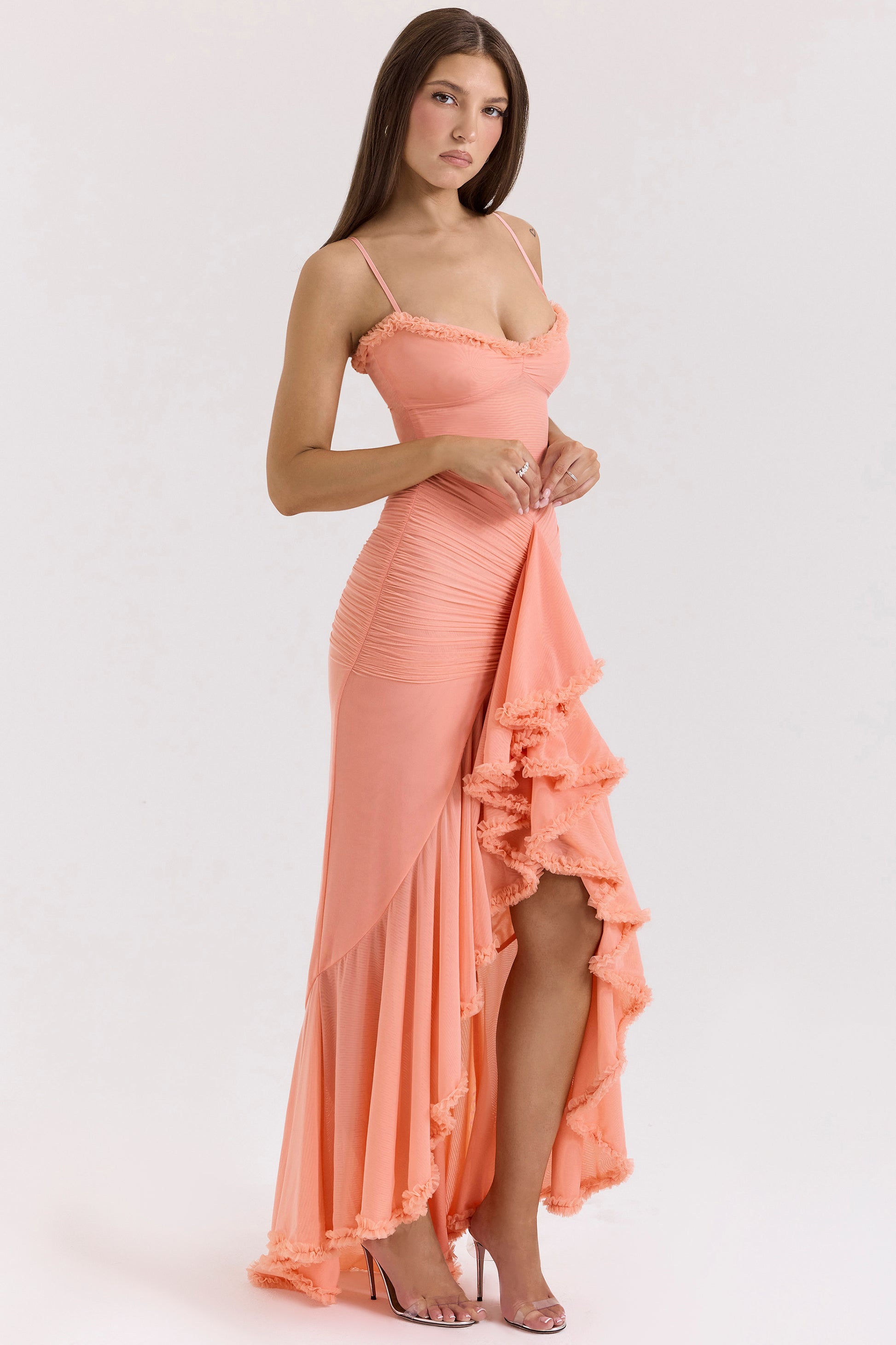 Éléonore Robe Longue Pêche