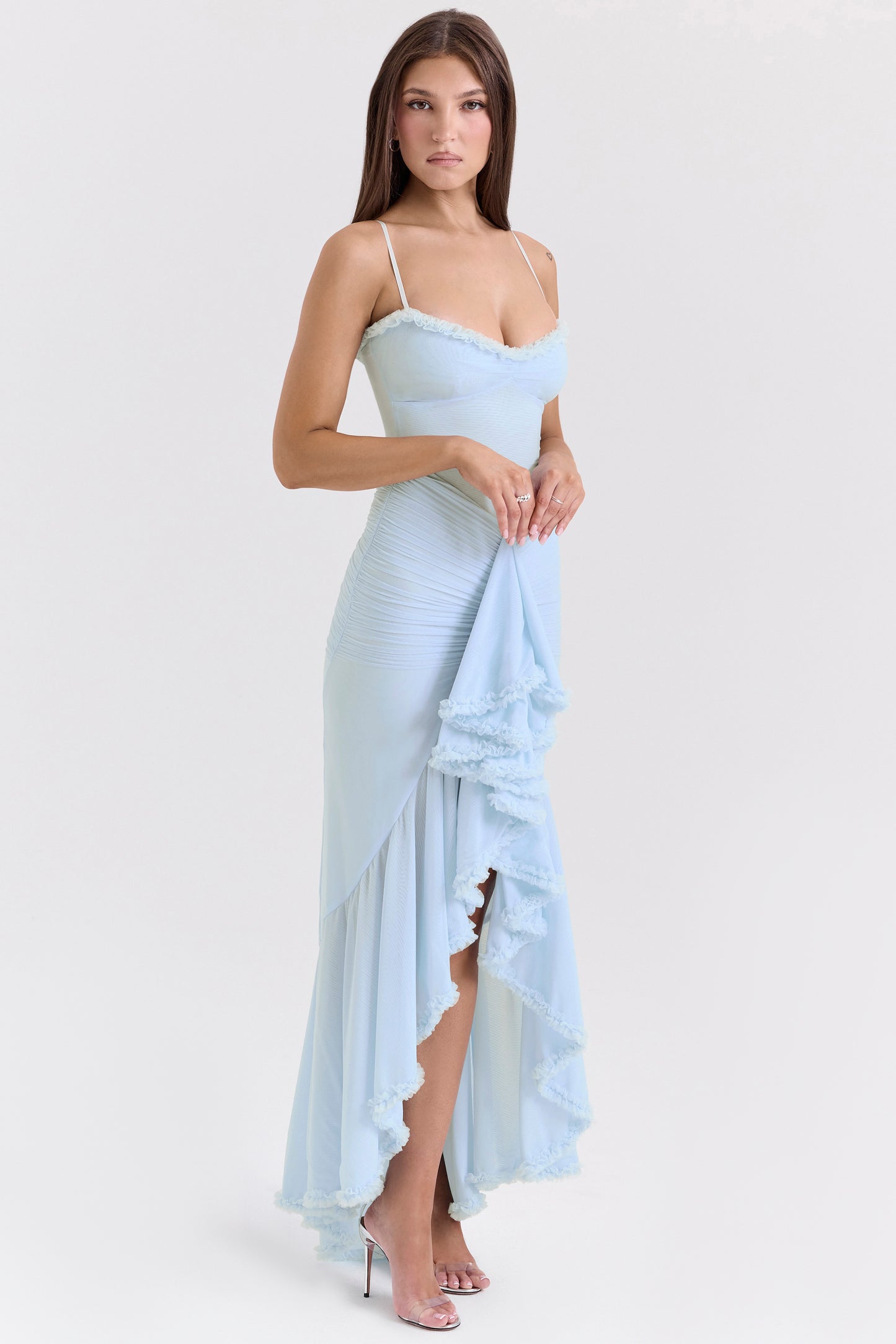 Éléonore Robe Longue Bleu Ciel