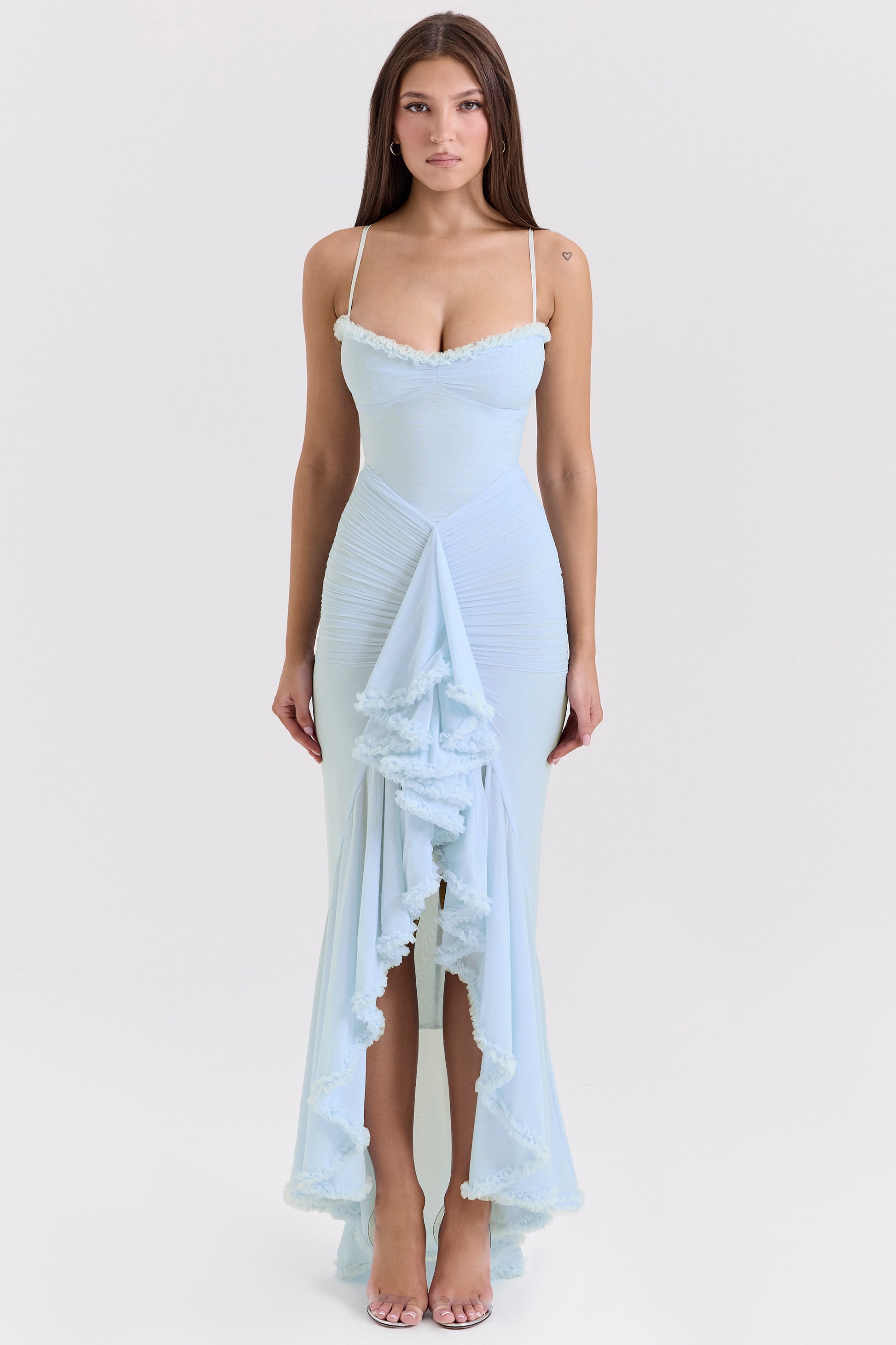 Éléonore Robe Longue Bleu Ciel