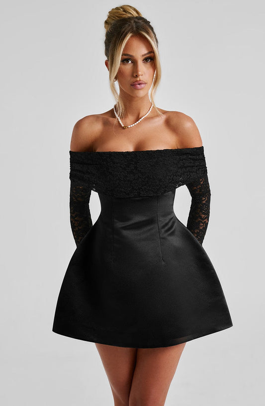 Robe courte Georgianna - Noir