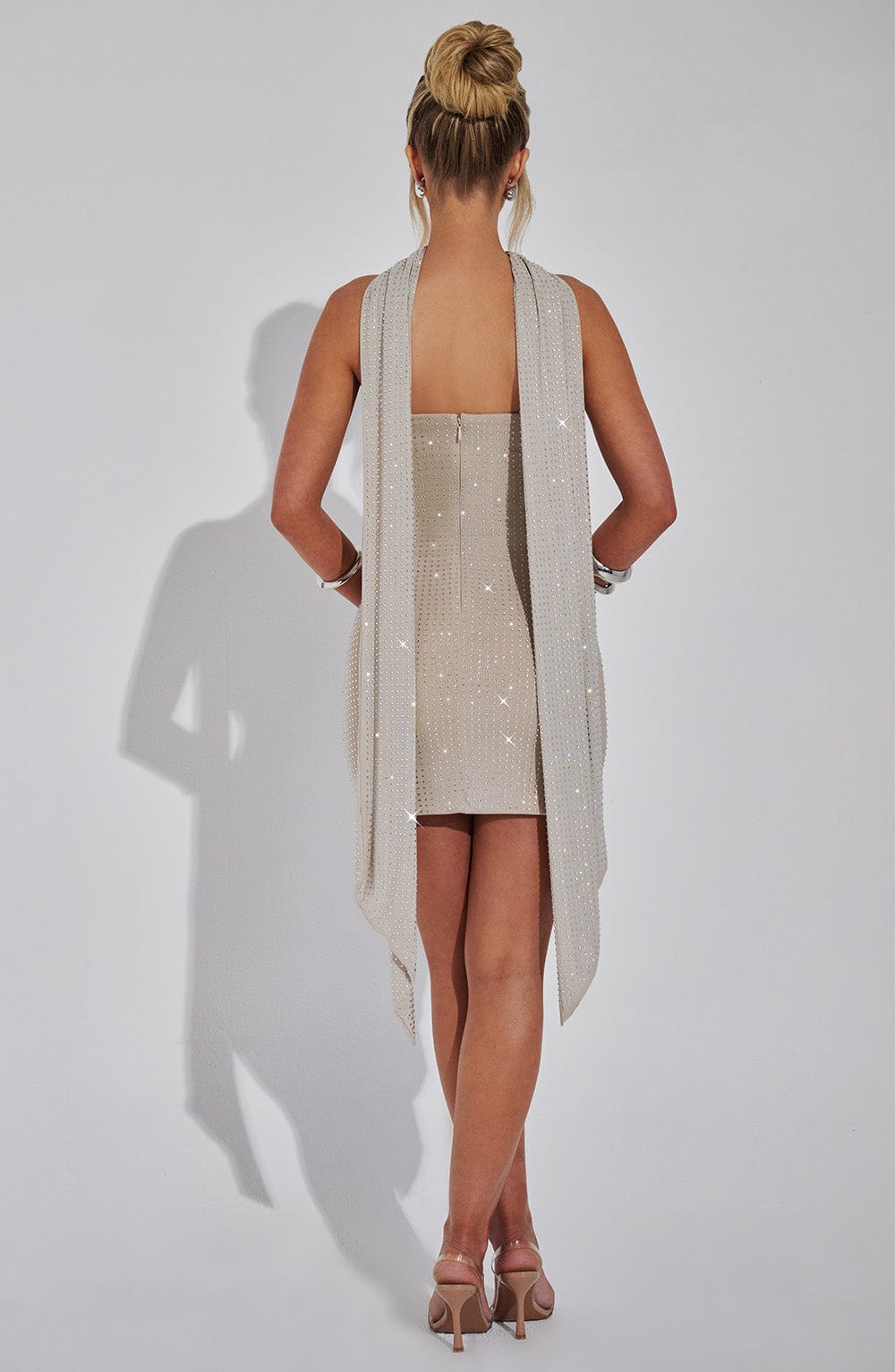 Robe courte Ginni - Argent/Nude