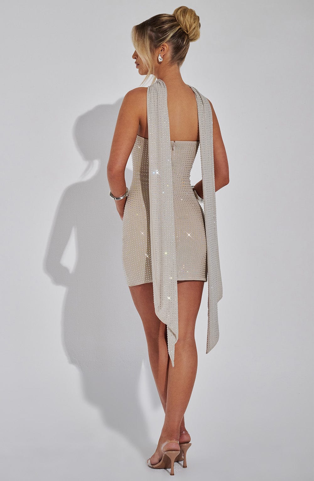 Robe courte Ginni - Argent/Nude