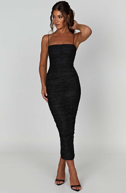 Gracie Maxi Dress - Black Sparkle