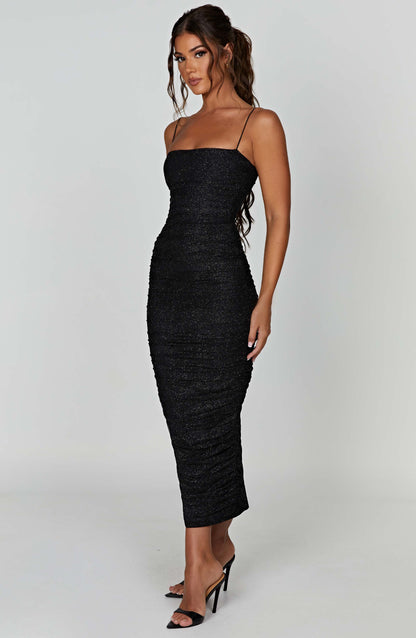 Gracie Maxi Dress - Black Sparkle