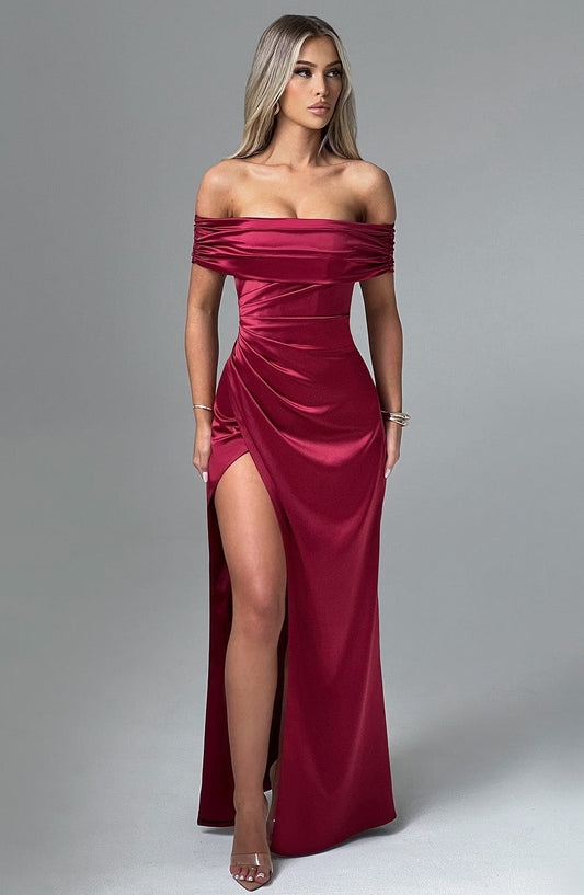 Robe longue Gwendolyn - Bordeaux