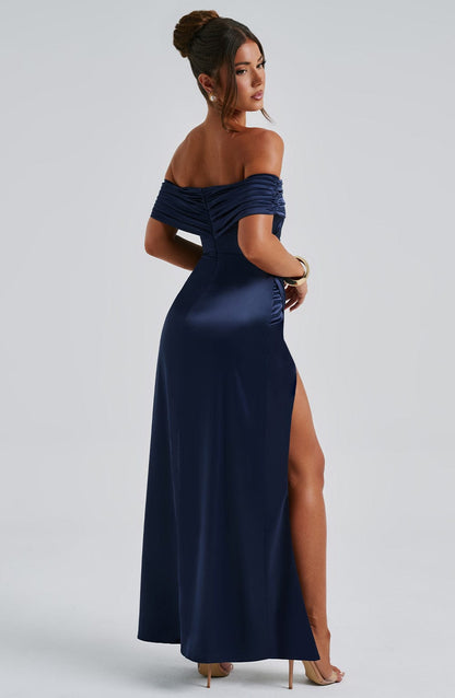 Robe longue Gwendolyn - Bleu marine